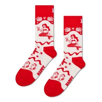 Alternativ bild 0 för Happy socks Strumpor Mermaid Sock Vit/Röd bomull Strl 41/46