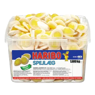 Produktfoto för Haribo Fried Eggs 1,6 kg i plasttunna