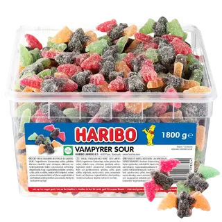 Produktfoto för Haribo Vampyrer Sour 1,8 kg i plastbøtte