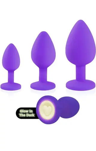 Produktfoto för Heart Light Silicone Anal Training Kit - Purple