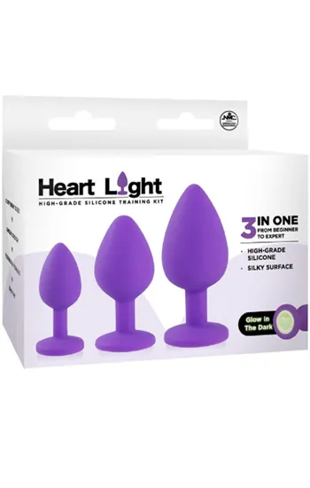 Bild 2 för Heart Light Silicone Anal Training Kit - Purple
