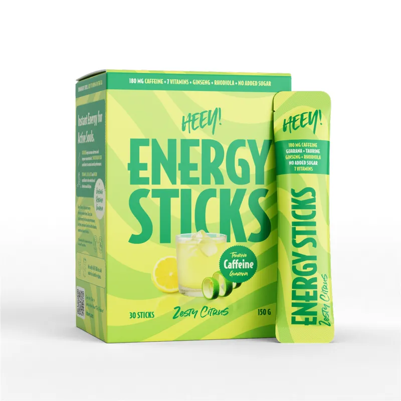 Bild 1 för Heey! Energy Sticks Koffein + Guarana, Zesty Citrus 30 dospåsar