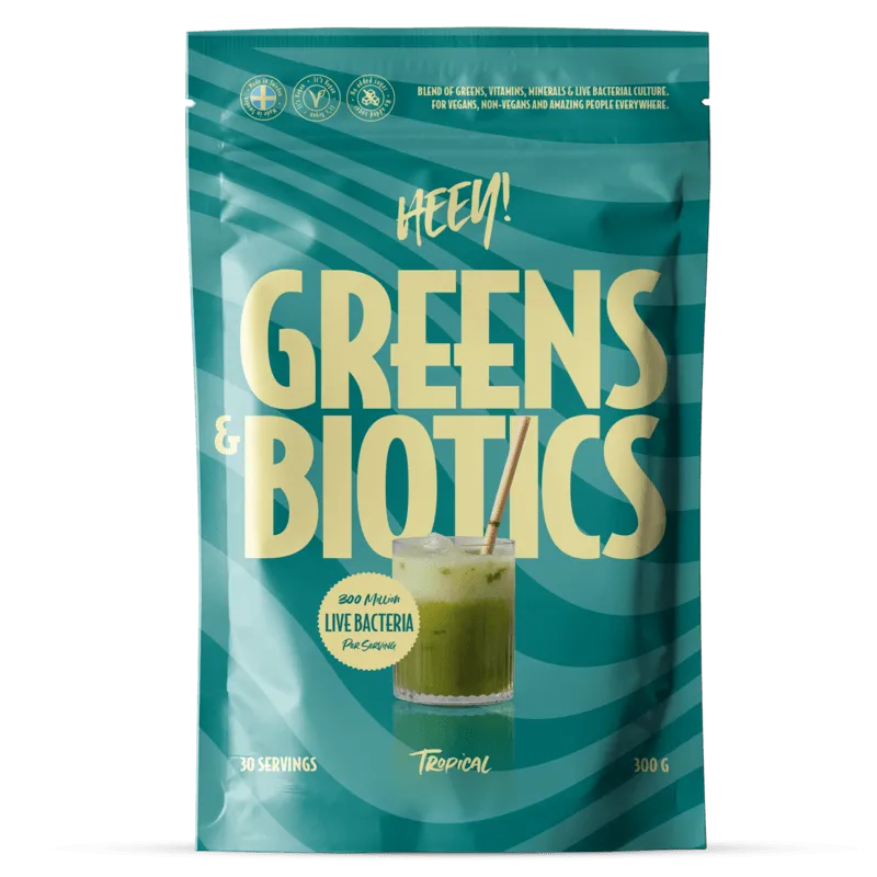Bild 1 för Heey! Greens & Biotics Superfood + Probiotika Tropical 300 g