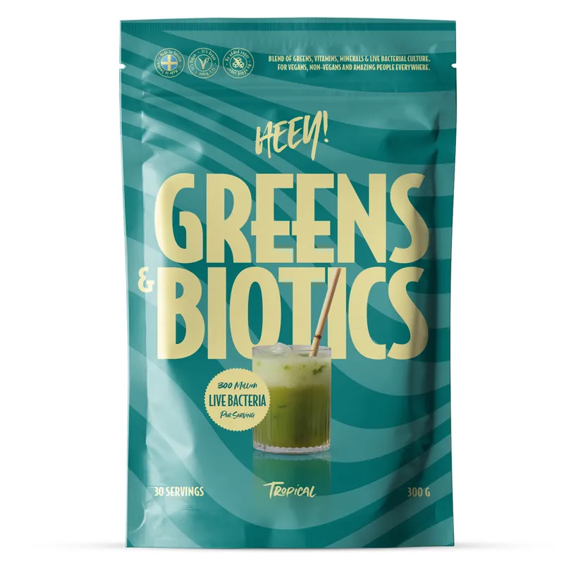 Bild 2 för Heey! Greens & Biotics Superfood + Probiotika Tropical 300 g