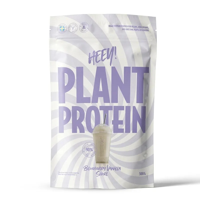 Bild 1 för Heey! Veganskt Protein Blueberry Vanilla Swirl 500 g