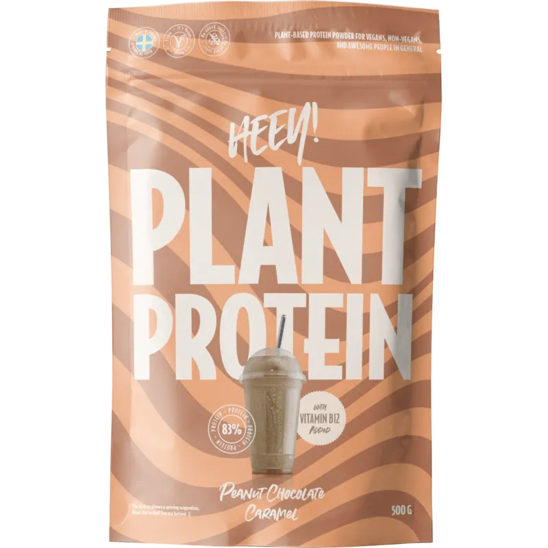 Bild 1 för Heey! Veganskt Protein Jordnöt Choklad Karamell 500 g