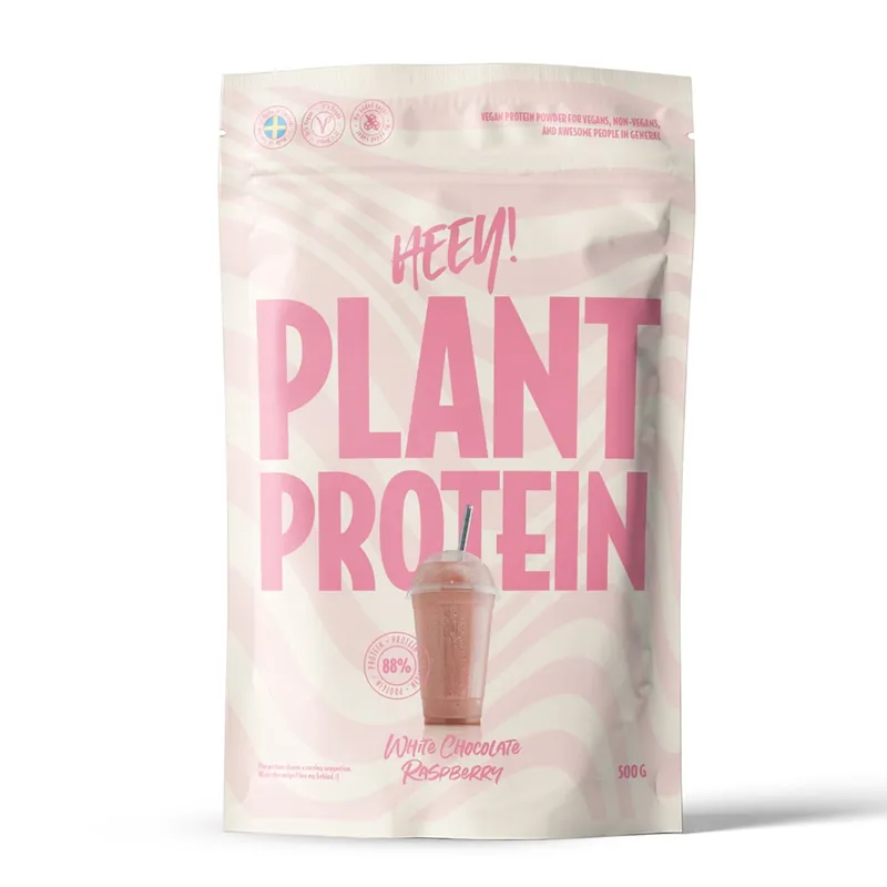 Bild 2 för Heey! Veganskt Protein Vit Choklad Hallon 500 g