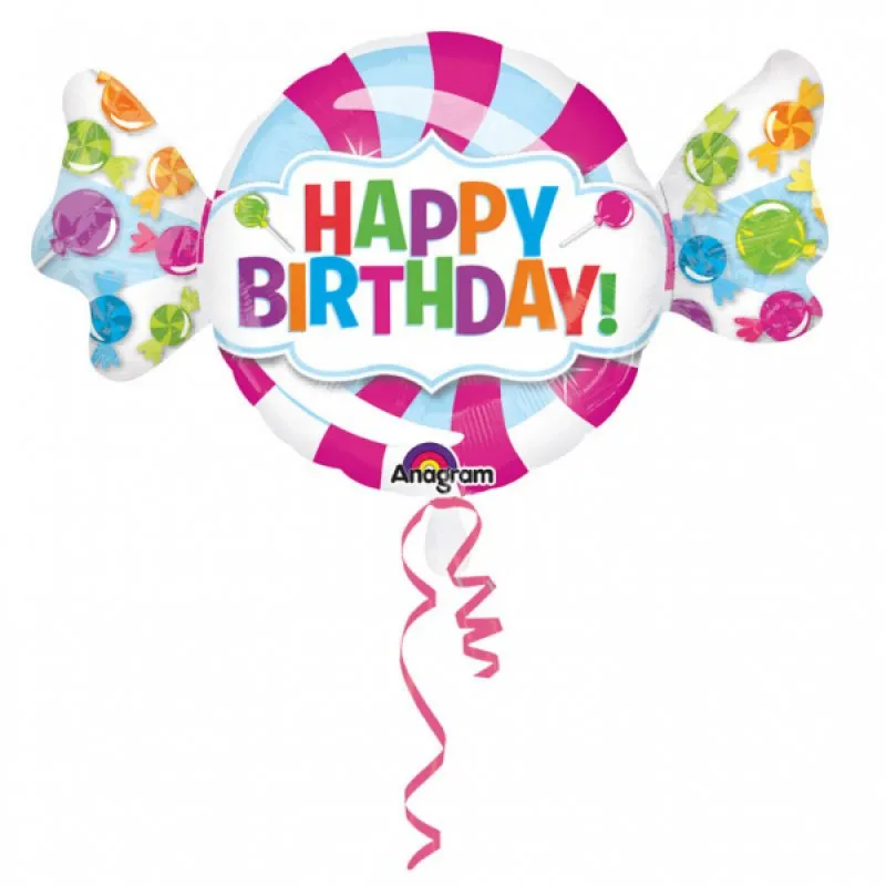 Alternativ bild 0 för Heliumballon Happy Birthday - karamell 101 cm