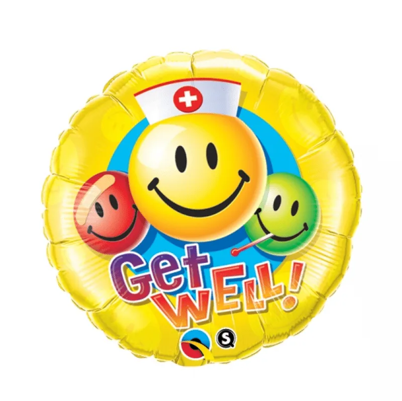 Alternativ bild 0 för Heliumballong get well smileys