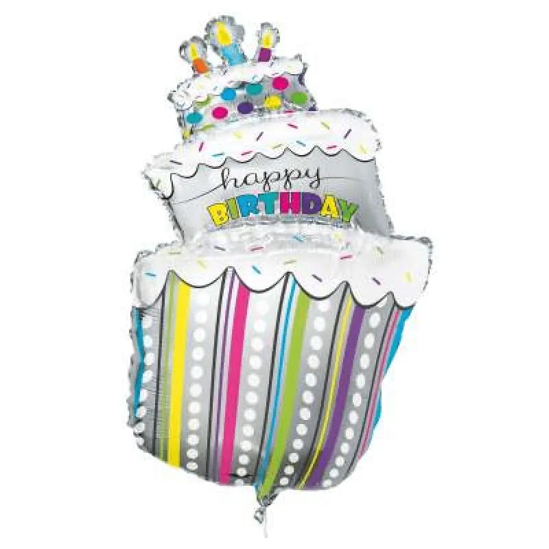 Alternativ bild 0 för Heliumballong Happy Birthday - Stor tårta 104 cm