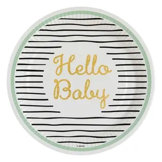 Produktfoto för Hello Baby Papperstallrik 8-pack