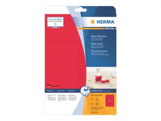 Produktfoto för Herma Etikett 99,1x67,7mm Neon röd