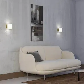 Produktfoto för Herstal - Evoke Vägglampa IP44 Small Satin Brass/Opal