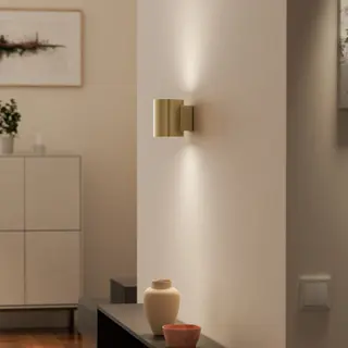Produktfoto för Herstal - Evoke Vägglampa IP44 Small Satin Brass/Satin Brass