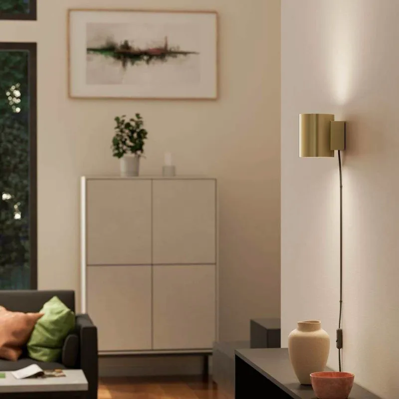 Bild 2 för Herstal - Evoke Vägglampa IP44 Small Satin Brass/Satin Brass