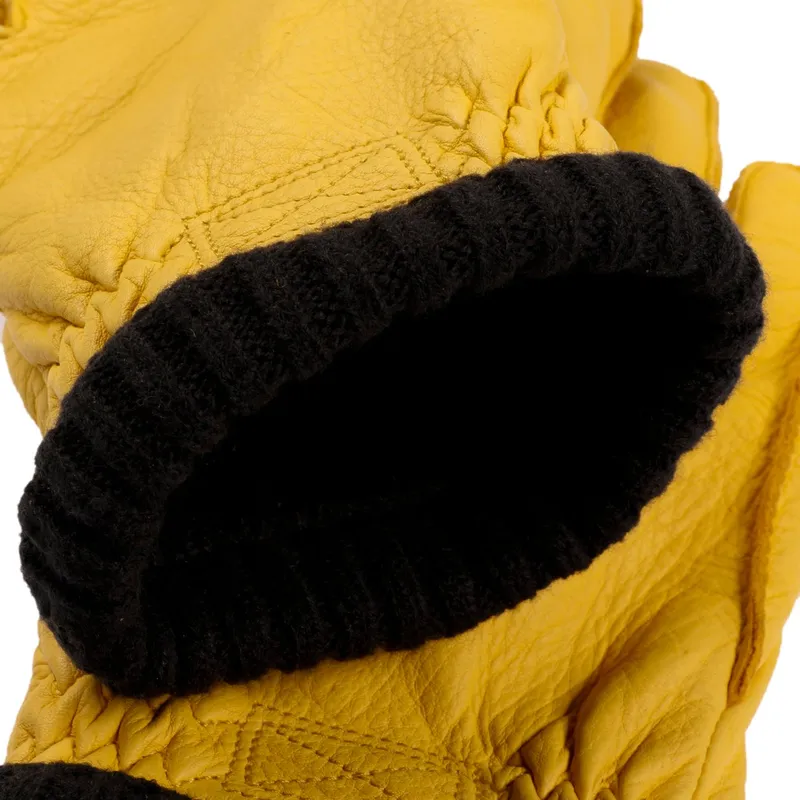 Bild 2 för Hestra Deerskin Primaloft Rib Gloves Men Natural Yellow