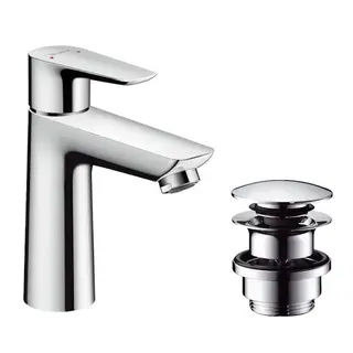 Produktfoto för HG Talis E 110 HV-armatur m/bv - håndvaskarmatur med push-open, krom