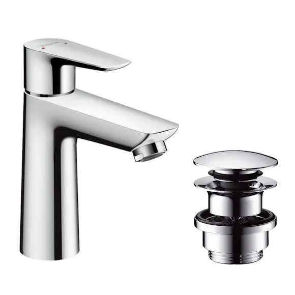 Alternativ bild 0 för HG Talis E 110 HV-armatur m/bv - håndvaskarmatur med push-open, krom