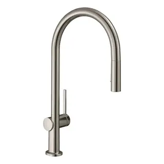 Produktfoto för HG Talis M54 köksblandare 210 - 2jet, med utdrag, stål. C pipa