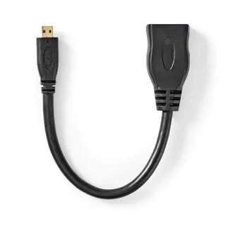 Produktfoto för High Speed ​​HDMI Hona till HDMI Micro kabel med Ethernet, 4K@30Hz, 10.2 Gbps, 0.2m