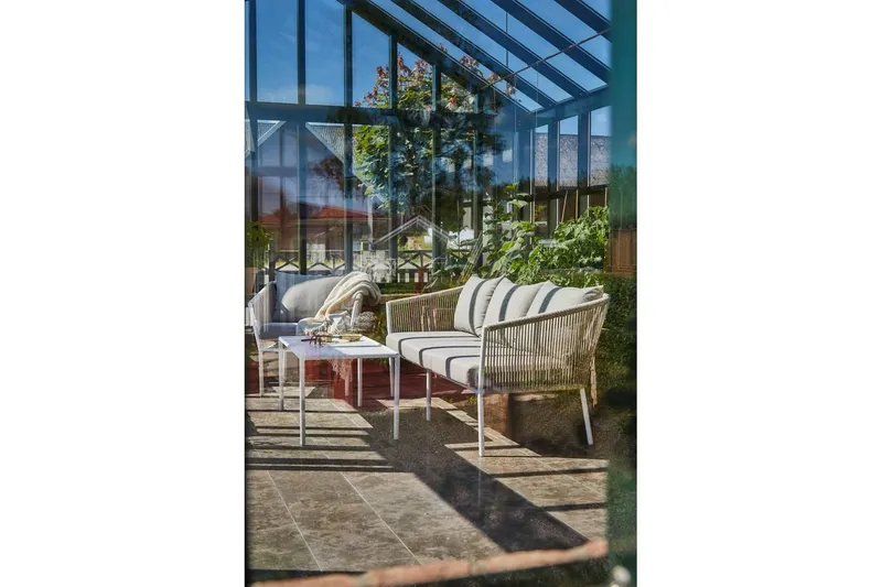 Bild 2 för Hillerstorp, Lersund soffgrupp vit/beige aluminium
