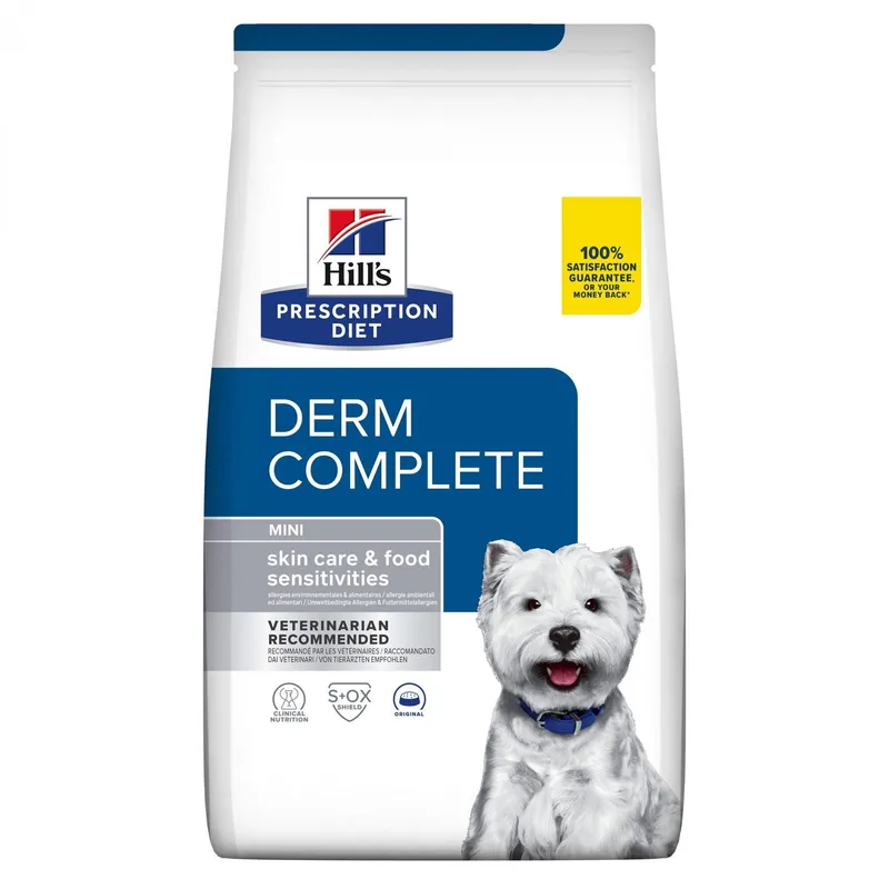 Bild 1 för Hill's Prescription Diet Canine Derm Complete Skin Care & Food Sensitivities Mini (6 kg)