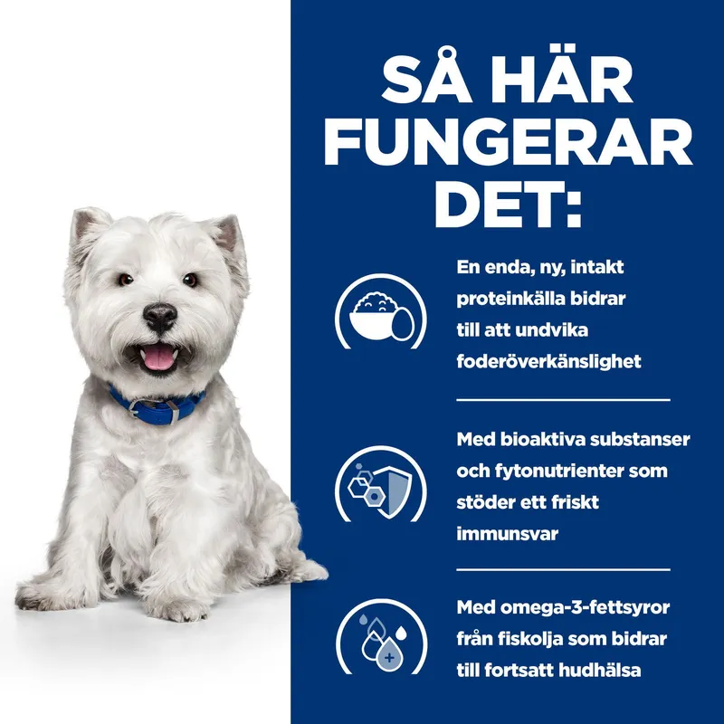 Bild 2 för Hill's Prescription Diet Canine Derm Complete Skin Care & Food Sensitivities Mini (6 kg)