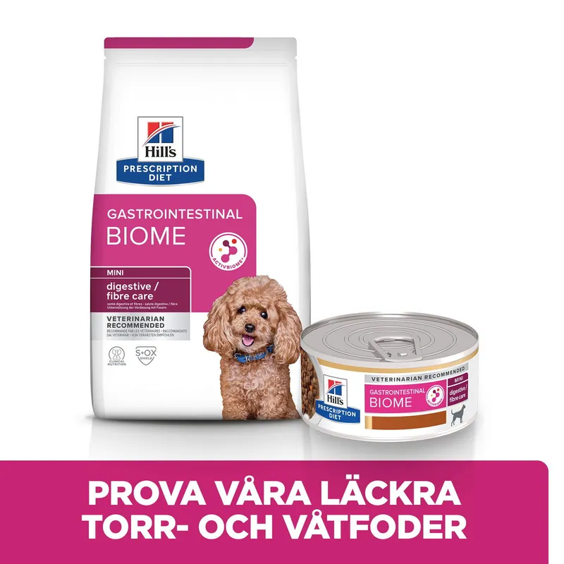 Bild 2 för Hill's Prescription Diet Canine Gastrointestinal Biome Mini Digestive/Fibre CareChicken (3 kg)