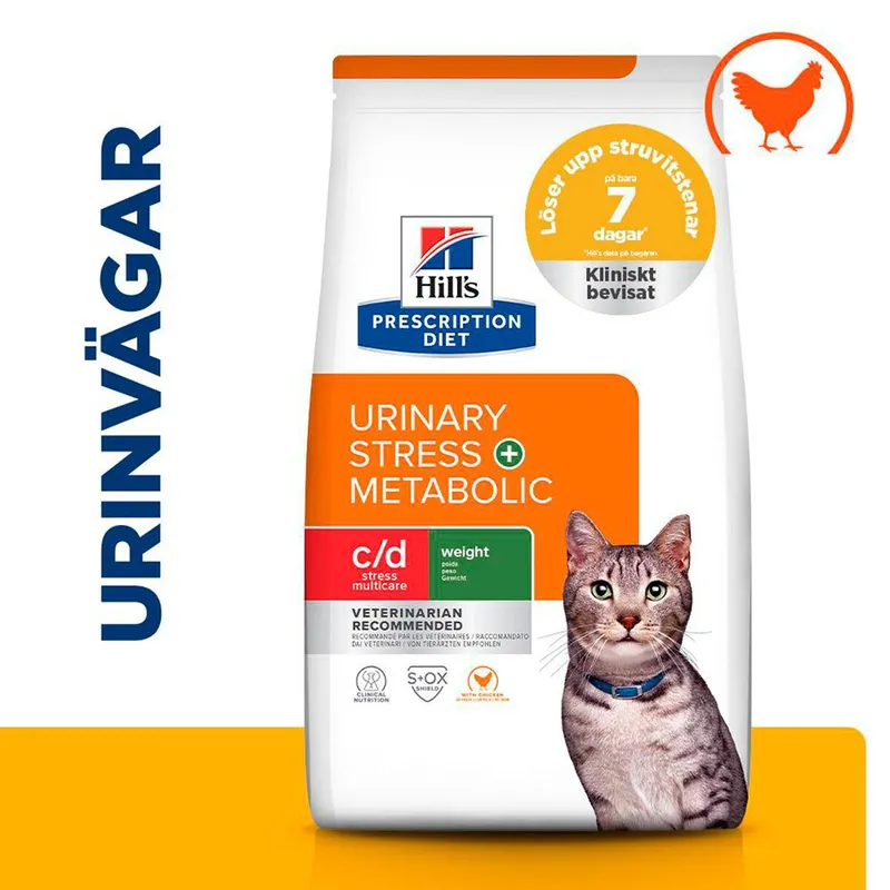 Bild 2 för Hill's Prescription Diet Feline c/d Urinary Stress + Metabolic Chicken (1,5 kg)