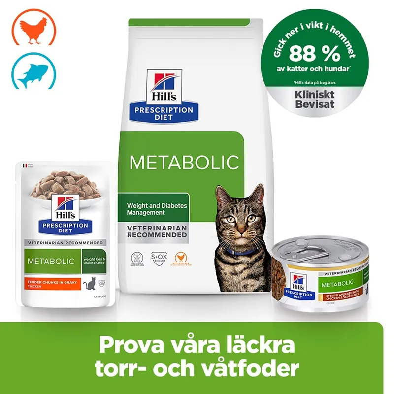 Bild 2 för Hill's Prescription Diet Feline Metabolic Weight Loss & Maintenance Chicken (1,5 kg)
