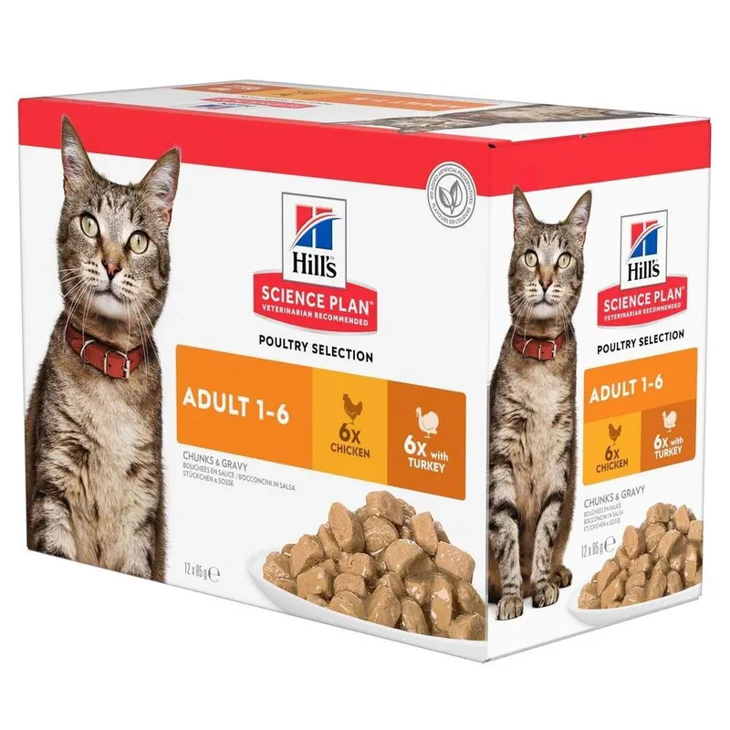 Bild 1 för Hill's Science Plan Cat Adult Chicken & Turkey 12x85 g