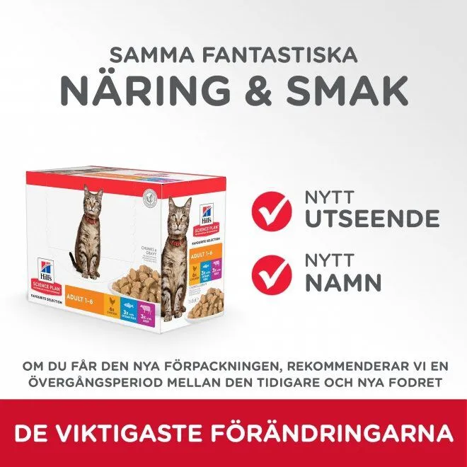 Bild 2 för Hill's Science Plan Cat Adult Chicken, Beef Ocean Fish 12x85 g