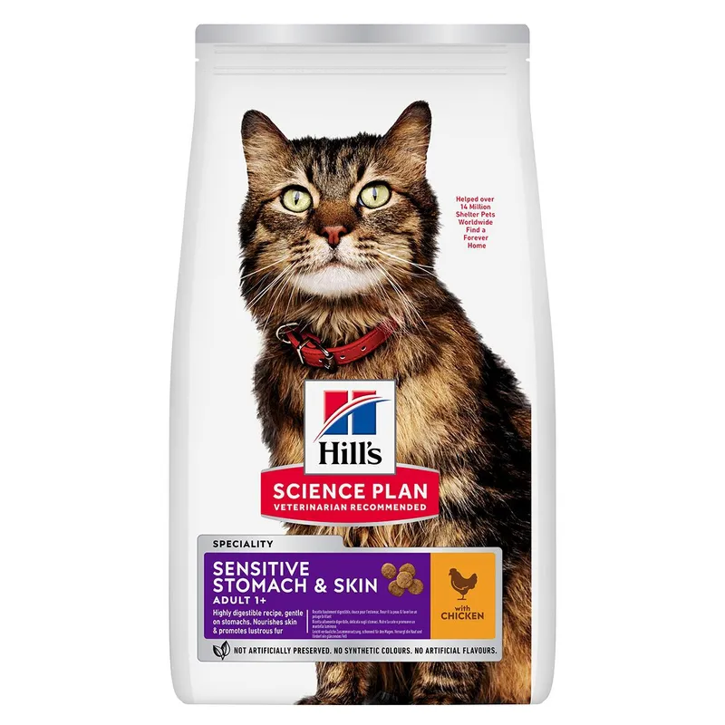 Bild 1 för Hill's Science Plan Cat Adult Sensitive Stomach & Skin Chicken (7 kg)