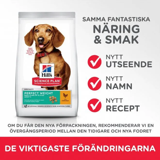 Bild 2 för Hill's Science Plan Dog Adult Perfect Weight Small & Mini Chicken (6 kg)