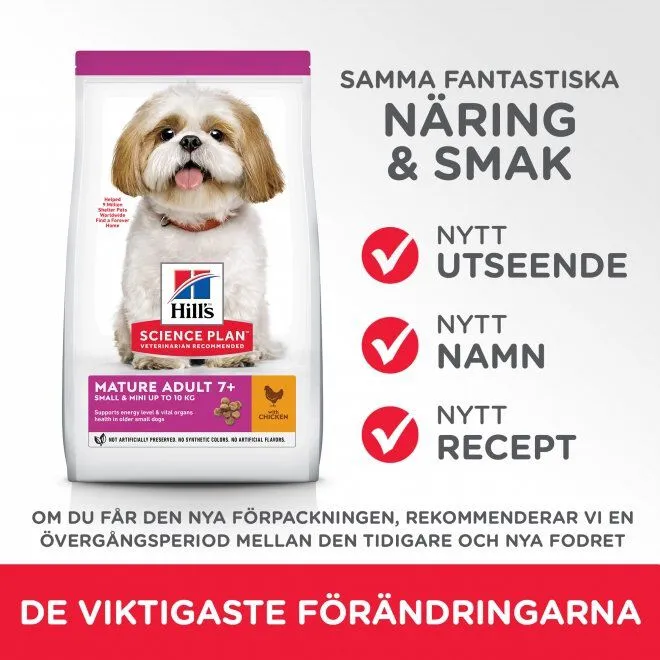 Bild 2 för Hill's Science Plan Dog Mature Adult 7+ Small & Mini Chicken (3 kg)