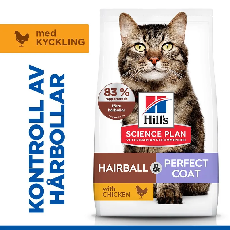 Bild 2 för Hill's Science Plan Feline Adult Hairball & Perfect Coat Chicken (7 kg)
