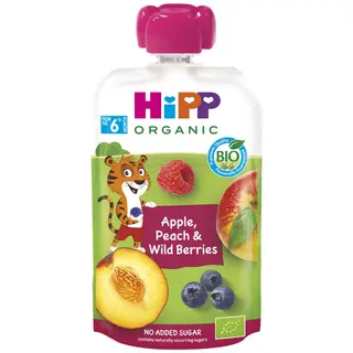Produktfoto för Hippis Äpple/Persika/Blåbär/Hallon 6m 100g