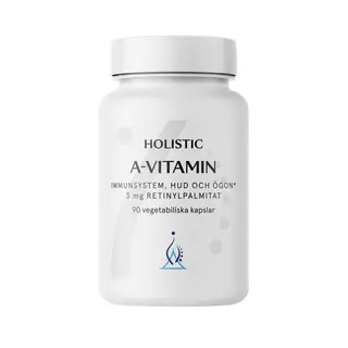 Produktfoto för Holistic A-vitamin 3 mg Retinylpalmitat 90 Vegetabiliska kapslar