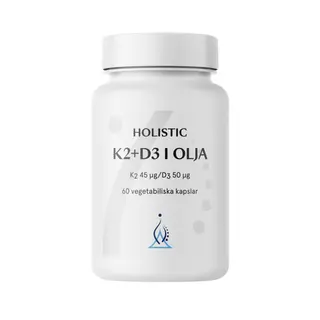 Produktfoto för Holistic K2+D3-vitamin i olivolja 60 kapslar