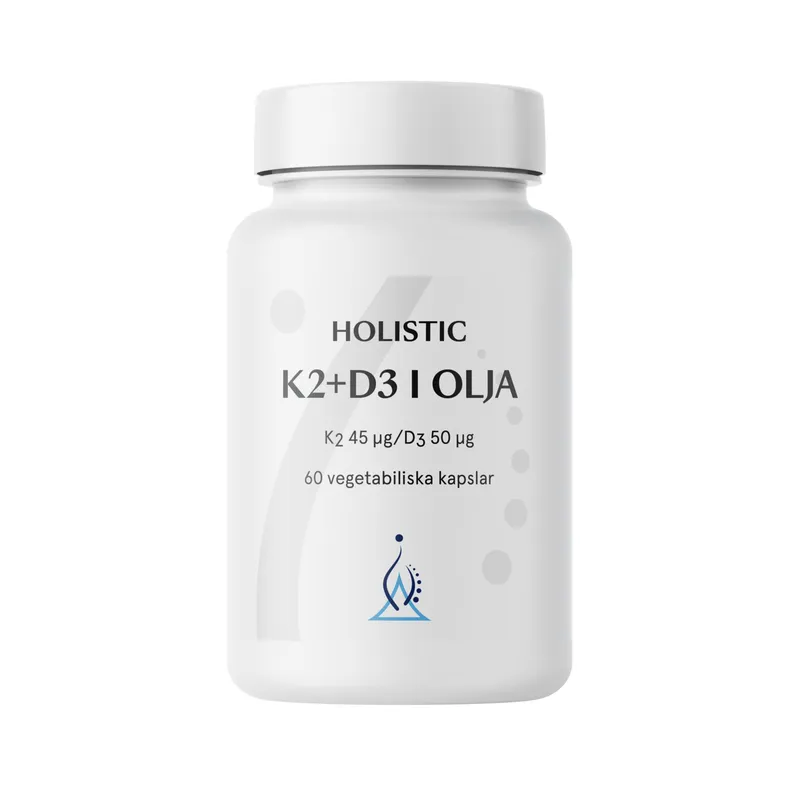 Bild 2 för Holistic K2+D3-vitamin i olivolja 60 kapslar