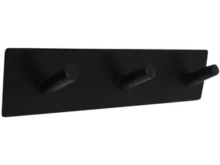 Produktfoto för Home&gt it® självhäftande klädkrok med 3 krokar 20 x 4 cm matt svart