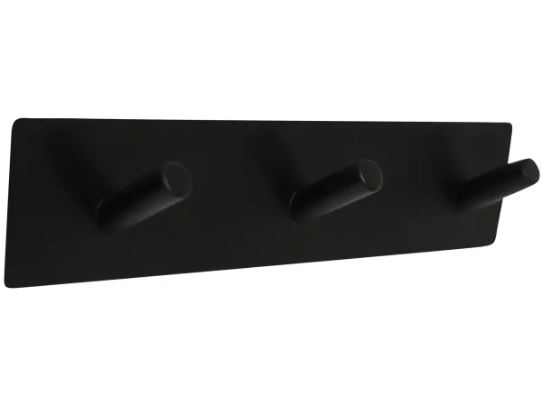 Alternativ bild 0 för Home&gt it® självhäftande klädkrok med 3 krokar 20 x 4 cm matt svart