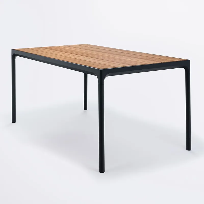 Alternativ bild 0 för Houe, Four matbord 160x90 cm svart/bamboo aluminium