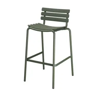 Produktfoto för HOUE - Reclips Bar Chair - Barstol - Olive Green - W55 x D56 x H99 cm
