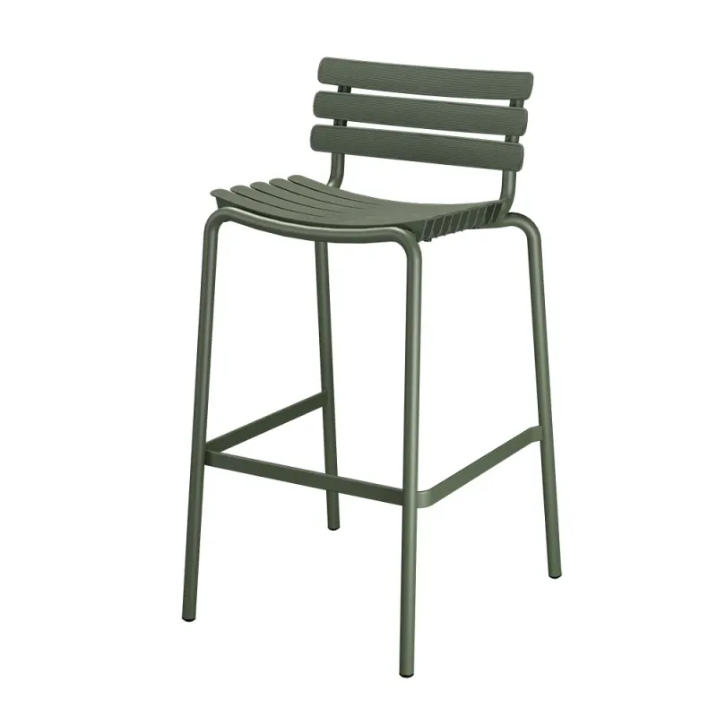Alternativ bild 0 för HOUE - Reclips Bar Chair - Barstol - Olive Green - W55 x D56 x H99 cm