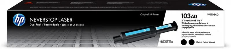 Alternativ bild 0 för HP 103AD Reload Kit - 2-pack - svart - toner-refill - för Neverstop Laser 1000a, 1000n, 1000w, MFP 1200a, MFP 1200n, MFP 1200nw, MFP 1200w