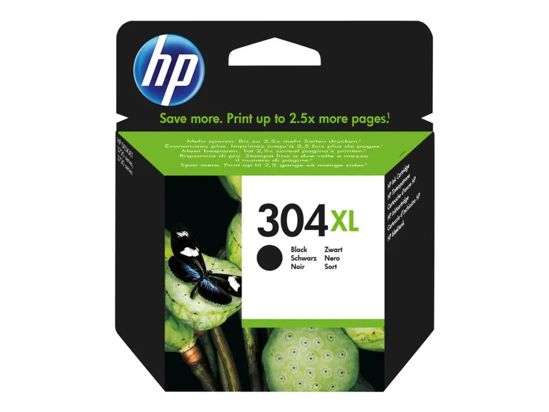 Alternativ bild 0 för HP Bläckpatron 304 XL med hög kapacitet, svart, singelförpackning, N9K08AE#UUS