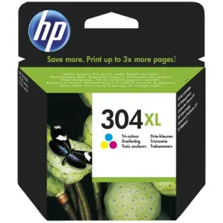 Produktfoto för HP Bläckpatron, 304 XL Original, hög kapacitet, tre färger, singelförpackning, N9K07AE#UUS