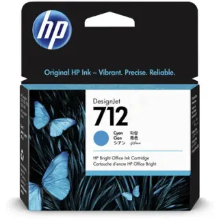 Produktfoto för HP Bläckpatron 3ED67A 712 Cyan