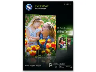 Produktfoto för HP Everyday Photo Paper - Blank - 8 mil - A4 (210 x 297 mm) - 200 g/m² - 25 ark fotopapper - för Deskjet 21XX, 2622, 36XX  Officejet 52XX, 6000, 68XX, 80XX  Photosmart B110, Wireless B110